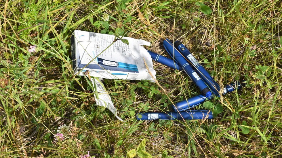 De här insulinpennorna är en sort med en blandning av snabbverkande och långsamtverkande insulin. 
