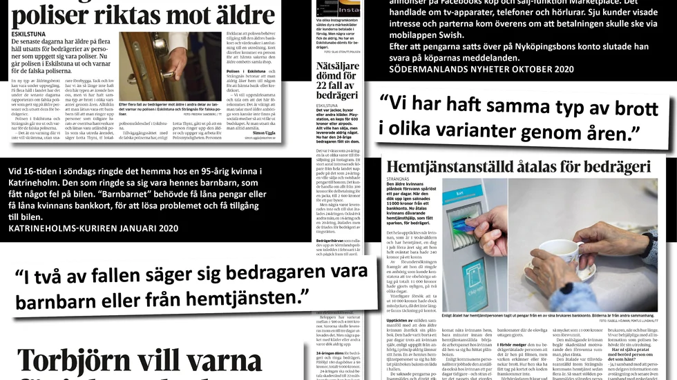 Här är några exempel på bedrägerier som Eskilstuna-Kuriren med Strengnäs Tidning, Södermanlands Nyheter och Katrineholms-Kuriren skrivit om under året
