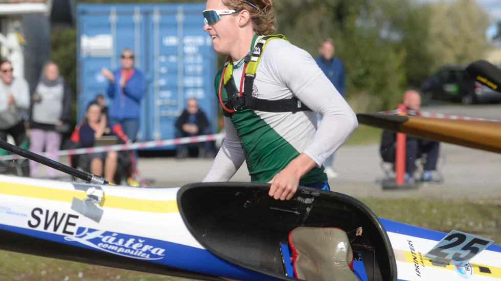 Karl Brodén tog hem 500 metersloppet i Höstregattan.