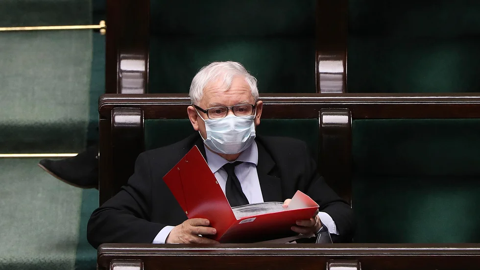 PIS-ledaren Jaroslaw Kaczynski i sejmen tidigare i år.