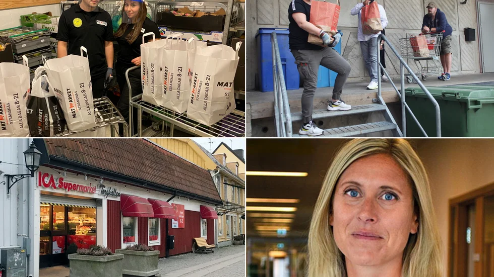Ruey-Hwa Lin, butikschef, tillsammans med Andrea Nalin som plockade varor på måndagsförmiddagen. Starka händer packar mat som de sedan kör ut från Ica Bengtsson Ica Torghallen erbjuder både hemkörning och avhämtning. Johanna Eurén är pressansvarig på Willys som märkt att allt fler äldre gett sig på e-handel.