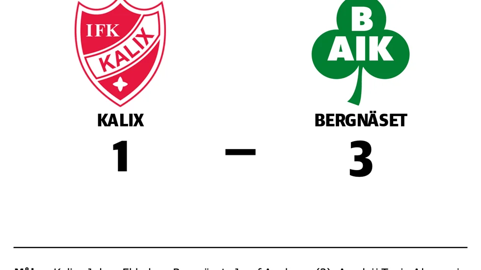 IFK Kalix förlorade mot Bergnäsets AIK