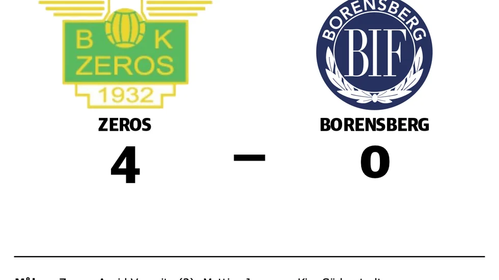BK Zeros vann mot Borensbergs IF
