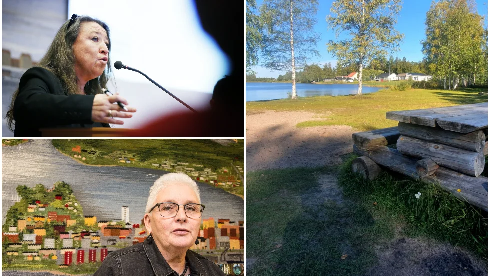 Medborgarförslaget avslogs. Men flera oppositionspartier, bland andra Carola Lidéns Centerpartiet, anser att kommunen borde anlägga en badplats nära Hällbacken. Nedan till vänster Anja Johansson (S).