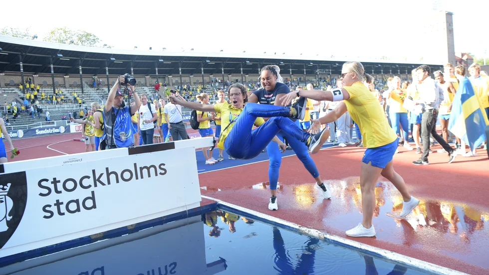 Förbundskapten Karin Torneklint kanske trots allt får åka till Finland för Finnkampen med sina svenska friidrottare. Arkivbild.