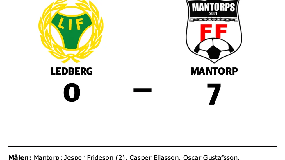 Ledbergs IF förlorade mot Mantorps FF