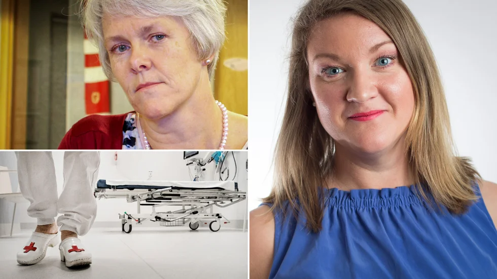 Smittan sprider sig bland sjukvårdspersonal men få anmäls till Arbetsmiljöverket. På bilden: Zilla Jonsson, HR-direktör i Region Östergötland samt Emma Klingvall, avdelningsordförande på Vårdförbundet Östergötland.