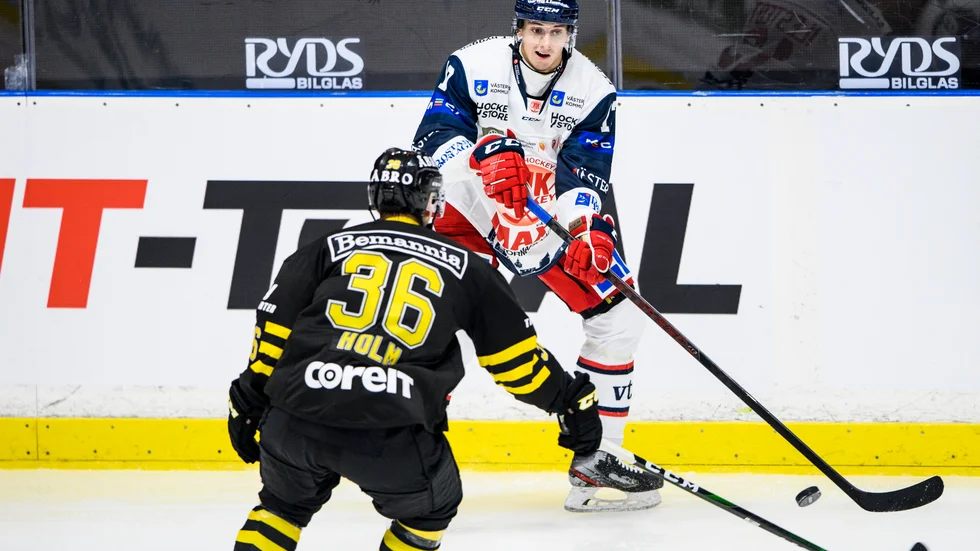 Gilbert Gabor som Linden lånat från Västervik svarade för en assist i förlustmatchen mot Skövde.