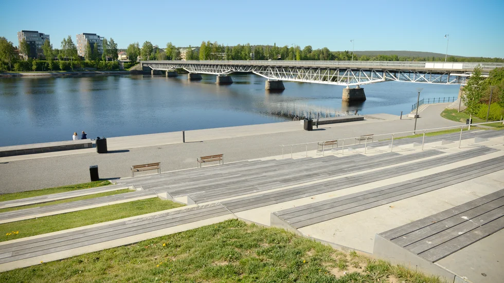 Parkbron i centrala Skellefteå.