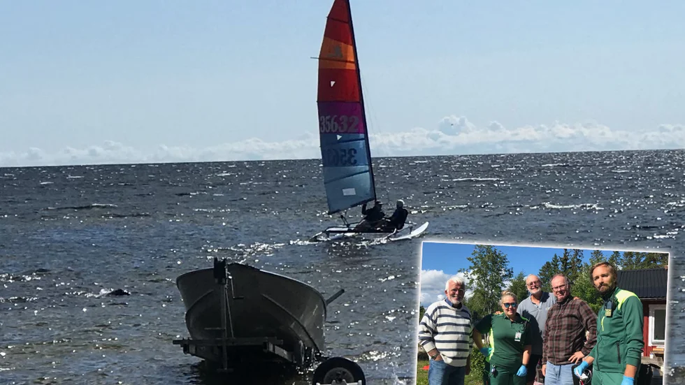 Ett stort räddningspådrag drog igång när Hans Marklunds katamaran välte.