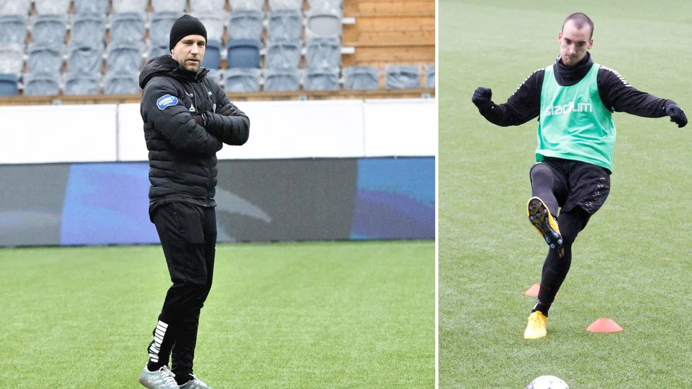 Henrik Rydström och Adam Hellborg under det sista träningspasset inför matchen mot Kalmar.