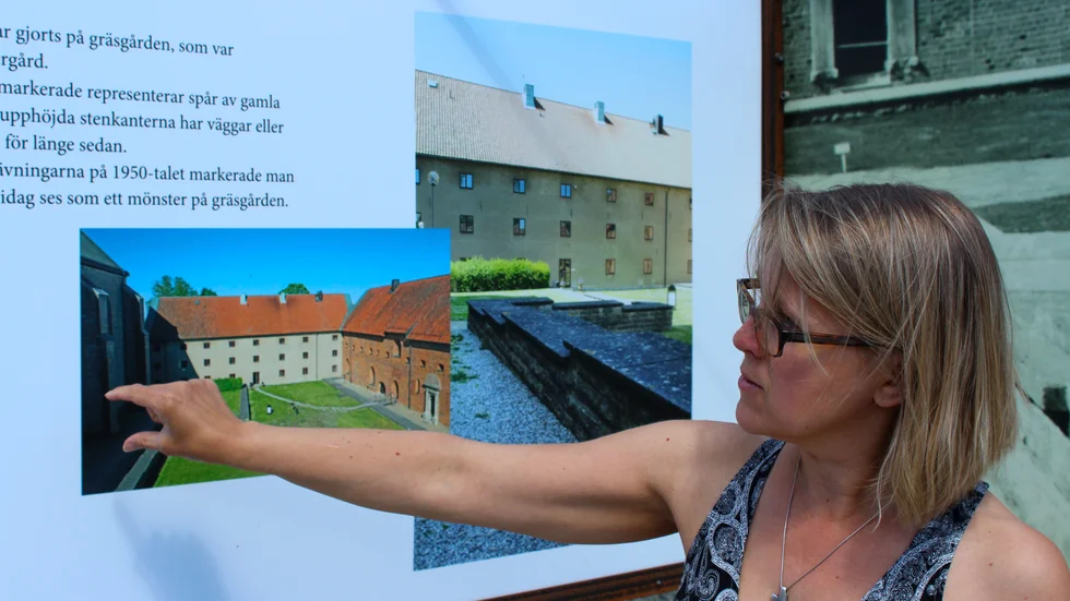 Cecilia Lindheimer berättar historien om klosterområdet.
