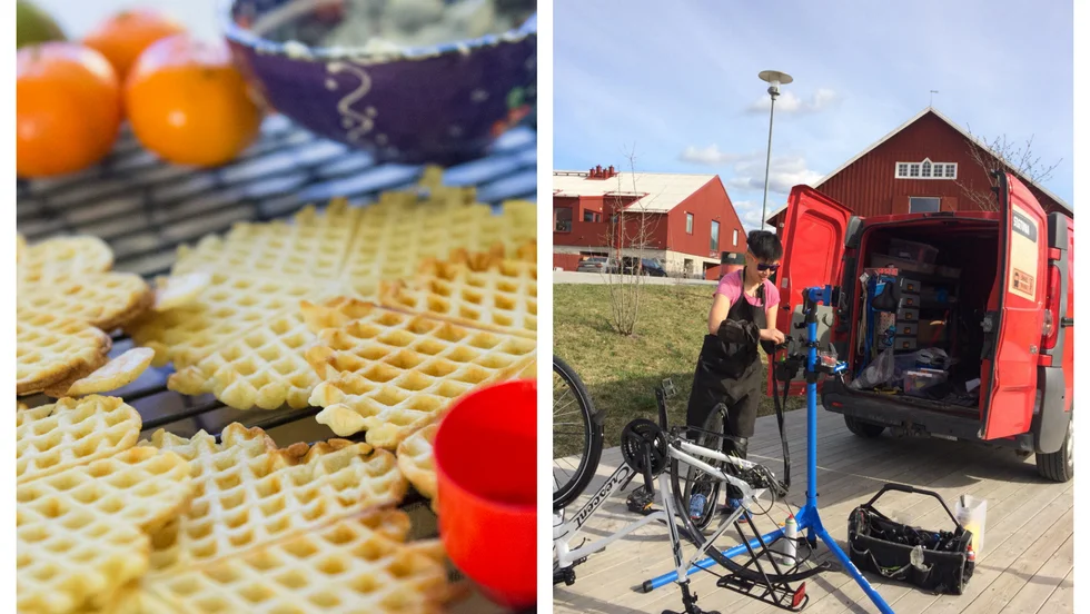 Nancy Lai tar med sig sina verktyg till Herresta lada på söndag 28 mars för att vårfixa cyklar. På grund av pandemin krävs föranmälan till evenemanget.