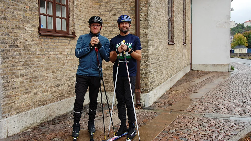 Bröderna Jakob och Mattias Alm tränar inför Jubileumsvasan. De räknar med att loppet kommer att bli en rejäl utmaning.