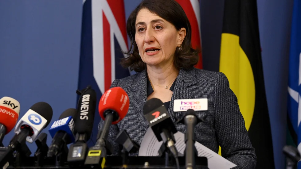 Gladys Berejiklian meddelade sin avgång vid en presskonferens under fredagen.