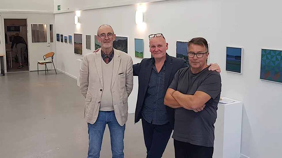 Kjell-David Johnson, Denni Nero och Henry Hermansson i det nya galleriet Open Art House på Industrigatan.  