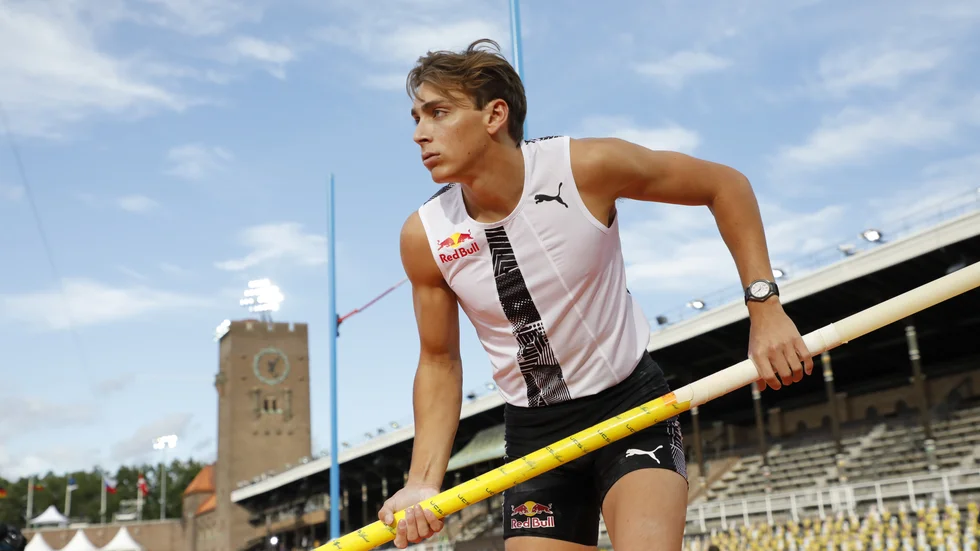Armand Duplantis på förra årets gala på Stockholms stadion.