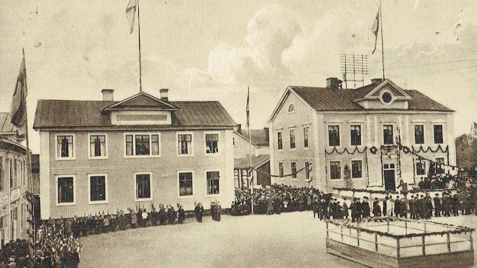 Bild från 300-årsjubiléet på torget i Piteå år 1921.