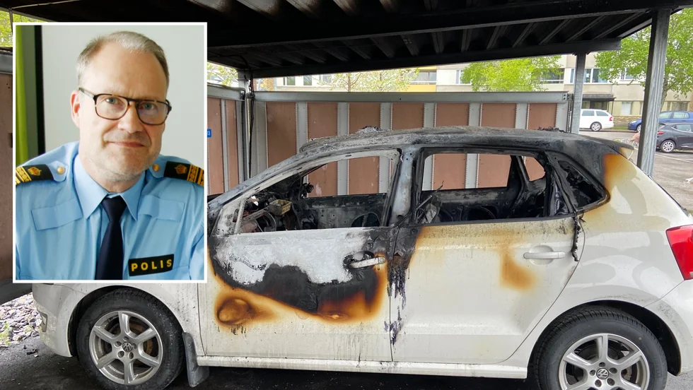 "Vår inriktning idag är att det är kopplat till att en grovt kriminell person blev häktad för några veckor sedan misstänkt för grova brott, säger Christer Sjöqvist, angående möjligt motiv till bränderna.