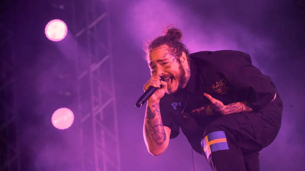 Rapparen Post Malone uppträdde på Sjöhistoriska Museet i Stockholm 2018. Arkivbild.