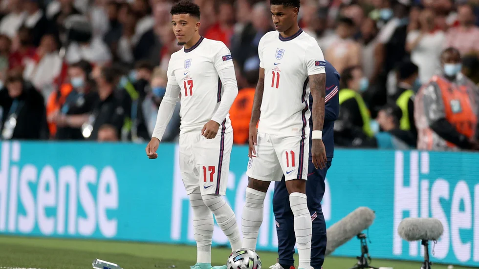 Varken Jadon Sancho eller Marcus Rashford finns med i Gareth Southgates senaste landslagstrupp. Arkivbild.