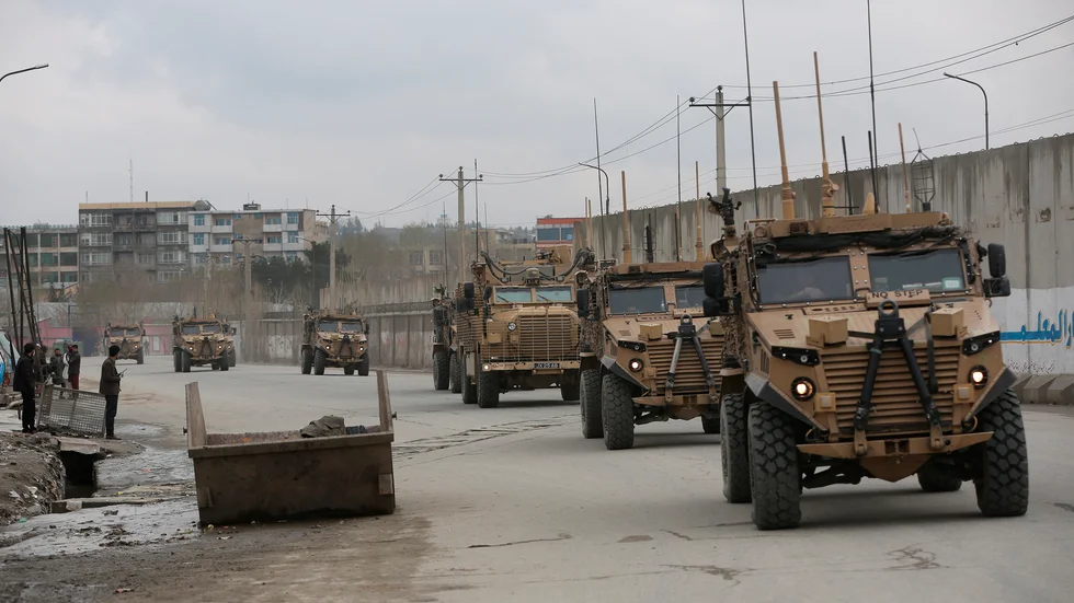 Brittiska trupper inom den Natoledda styrkan i Kabul i mars 2020.