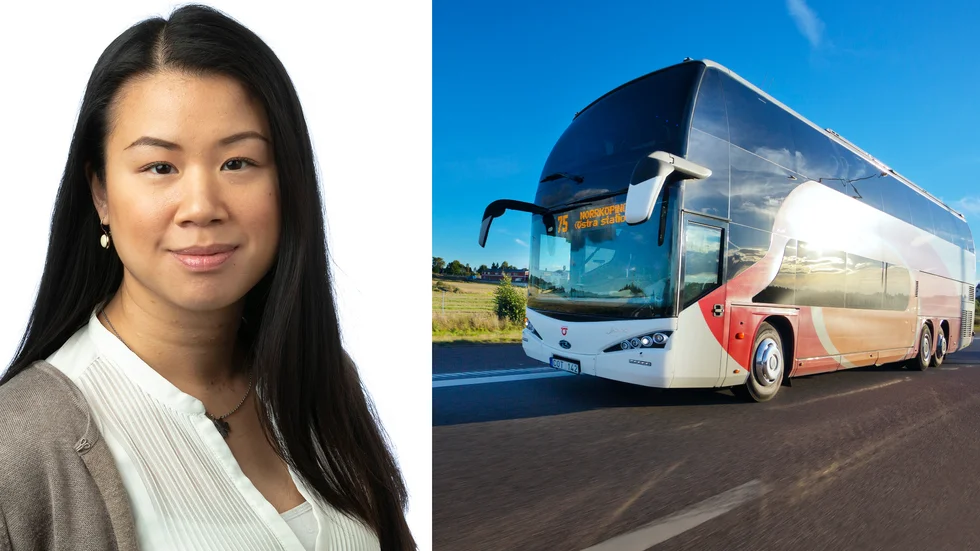 Julie Tran (C) och buss