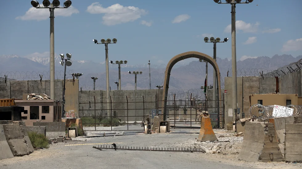 Den folktomma flygbasen Bagram, under två årtionden USA:s bas i Afghanistan, fotograferad den 25 juni.