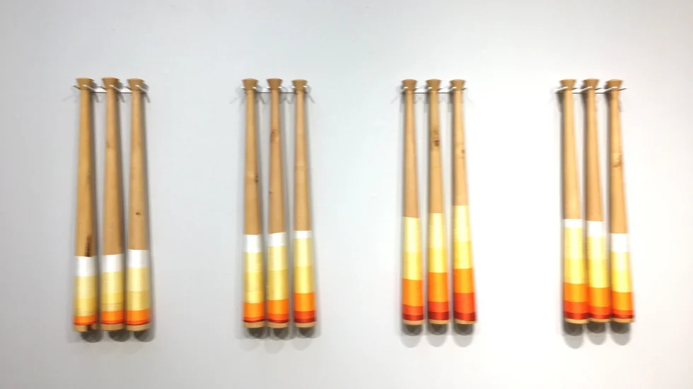 Exil: Klas Hällestrand "Himlarand 1,2,3,4", mixed media.
