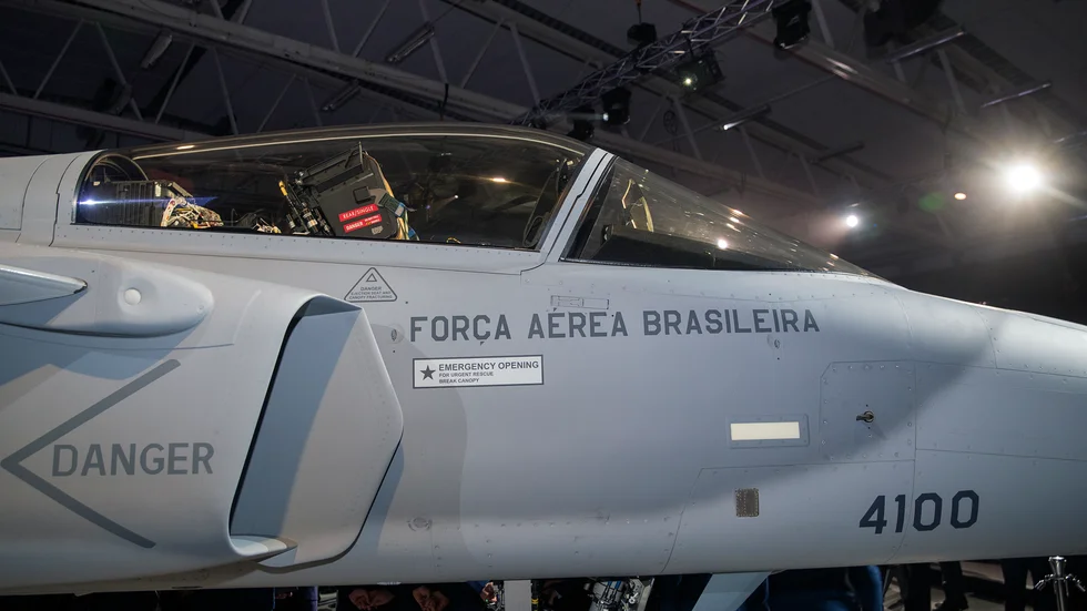 Det första SAAB Gripen E tillverkad för Brasilien. Arkivbild.