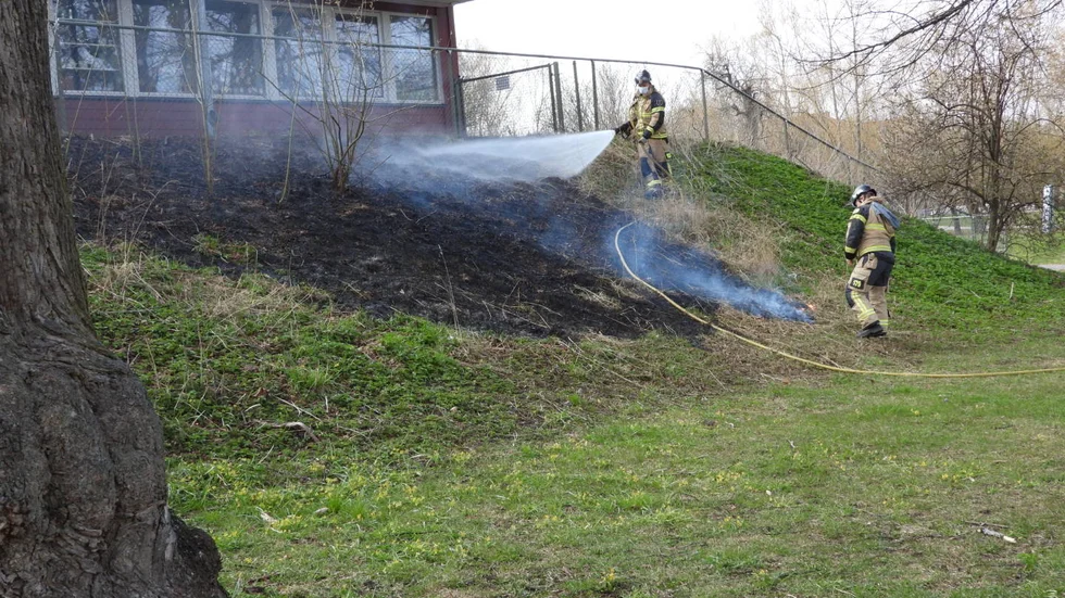 Räddningstjänsten larmades på lördagseftermiddagen till en gräsbrand i Vasaparken.