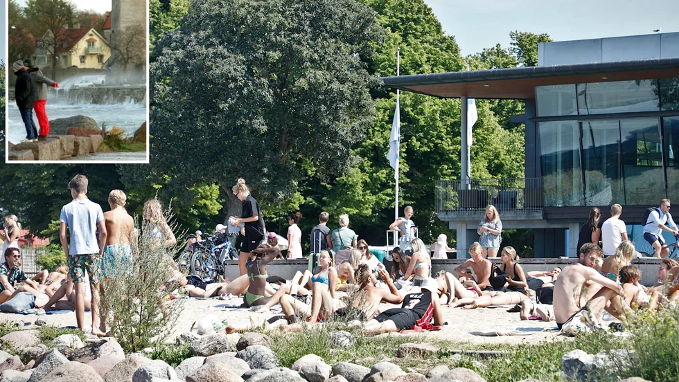 Playan i Visby fylls av folk, här skapas minnen som lever kvar fram i tiden. Om sommaren är platsen ett inferno av folk, men även under vintern lockas folk till vattnet.