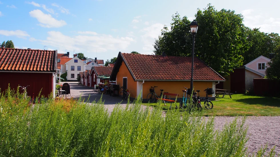 Bröderna Dimpker uppträder i Båtsmansgränd under onsdagskvällen.