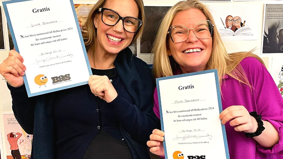 "Vi är stolta och glada över att vi blivit nominerade till det här priset" säger Erika Palovaara och Minna Paananen unisont.