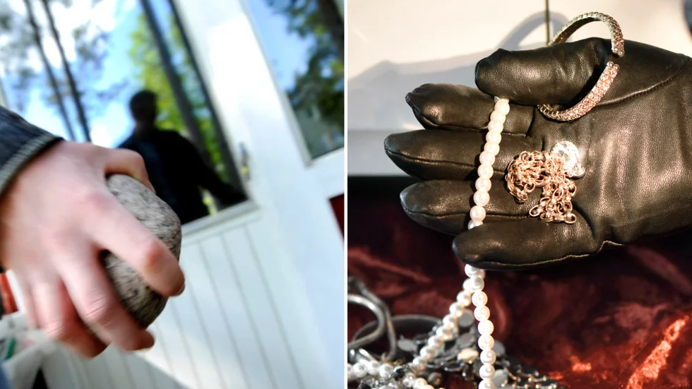 Gärningsmännen lyckades smita med bland annat smycken. Bilderna är arrangerade. 