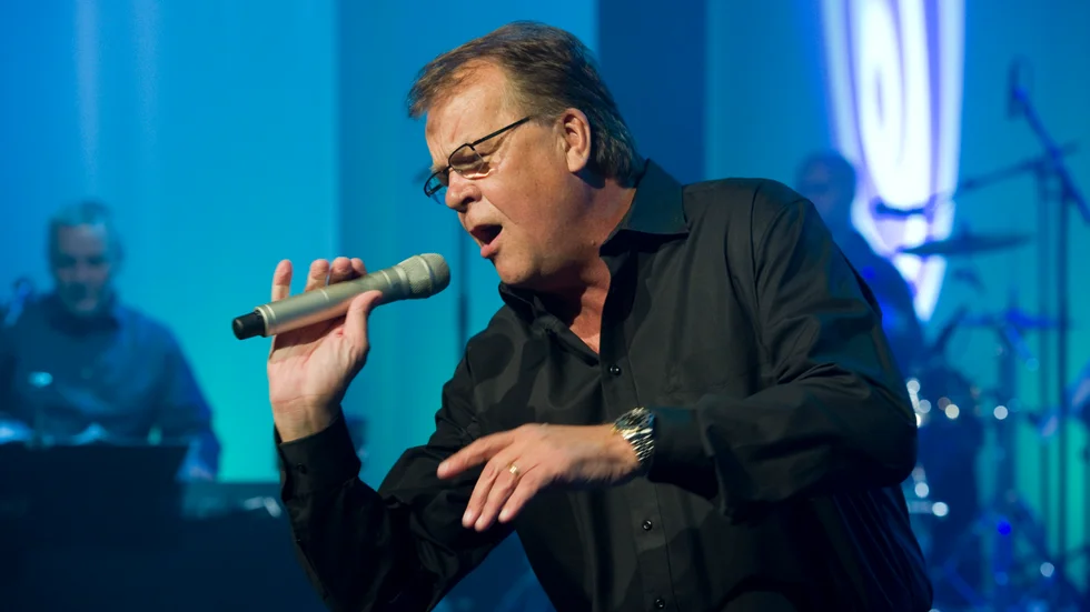 Lasse Berghagen under en turné 2001.