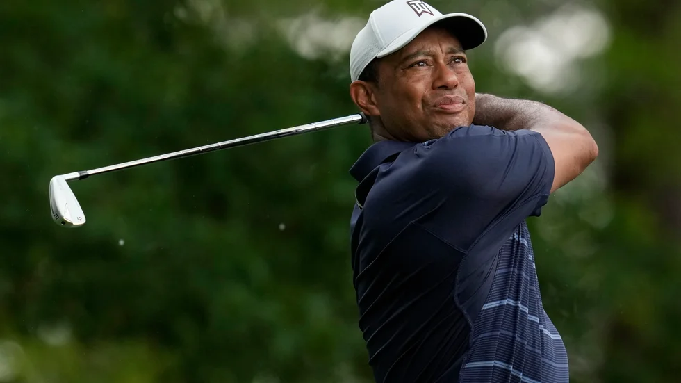 Tiger Woods under US Masters i april. Det var senaste gången han tävlade. Arkivbild.