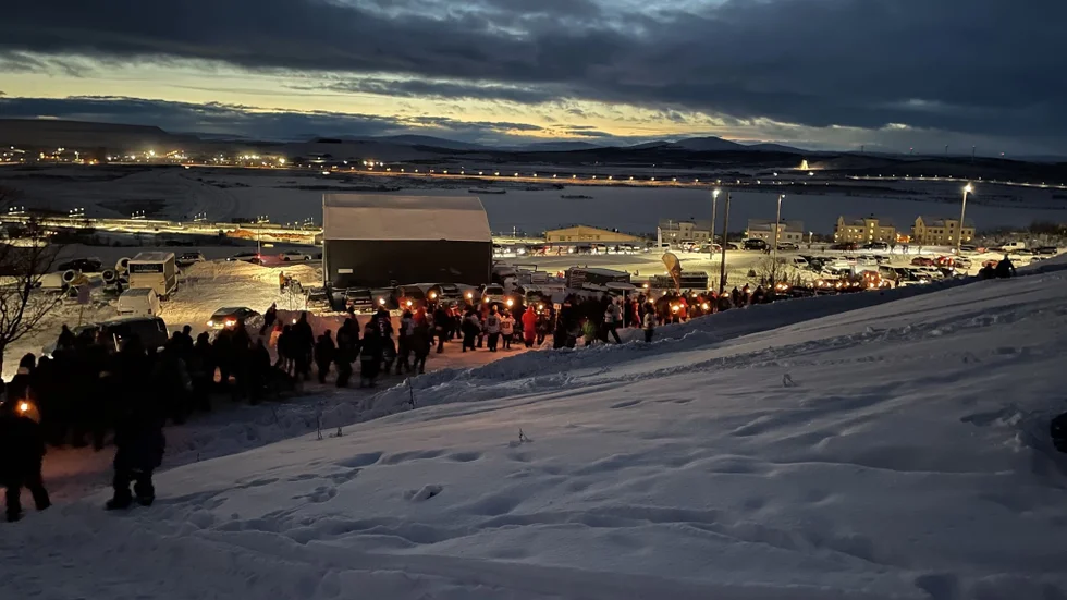 Starten av kulturvandringen under invigningslördagen. 