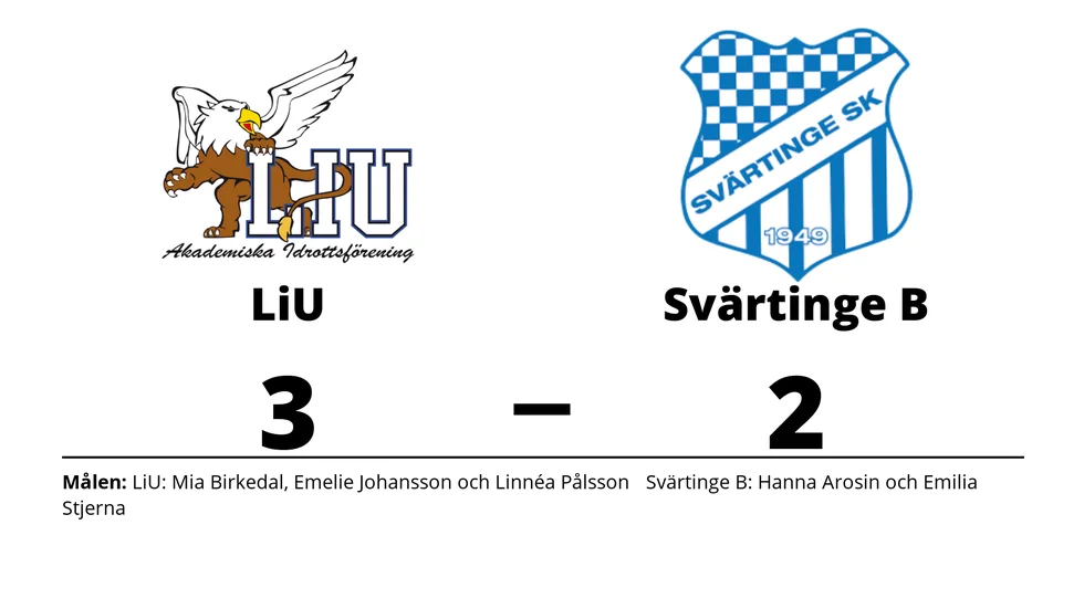 LiU AIF FK vann mot Svärtinge SK B