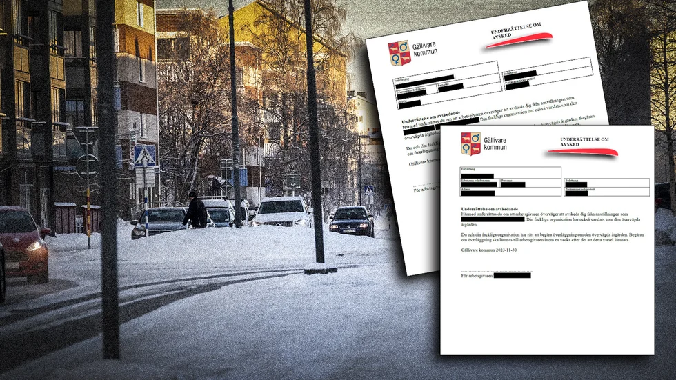 Anonymiserade handlingar från Gällivare kommun visar att två personer fick besked om avsked den 30 november.