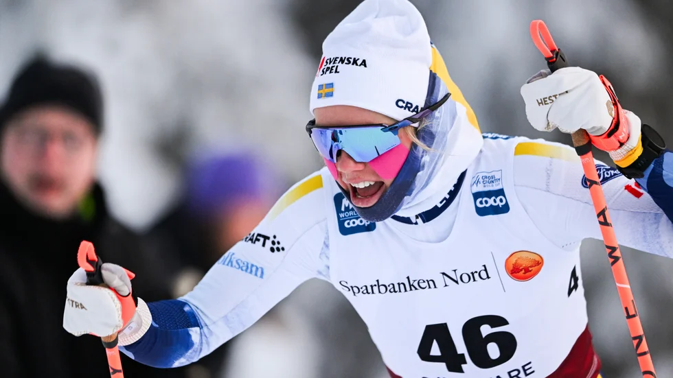 Emma Ribom blev fyra på lördagens distanslopp i Gällivare.