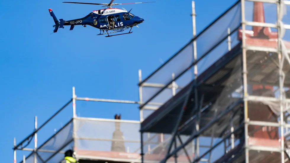Bland annat helikopter kommer ingå i onsdagens övning. Arkivbild.