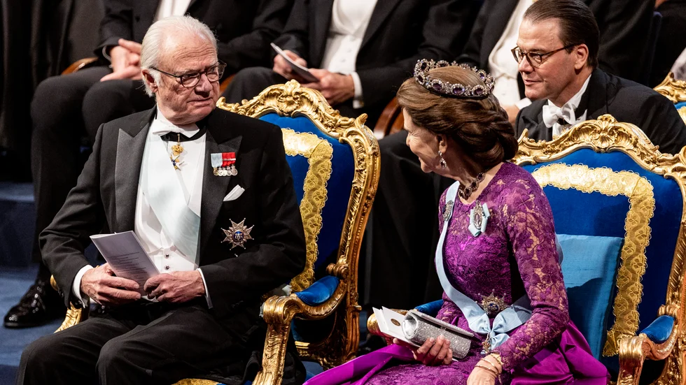 Kung Carl Gustaf vid Nobelprisutdelningen förra året. Arkivbild.
