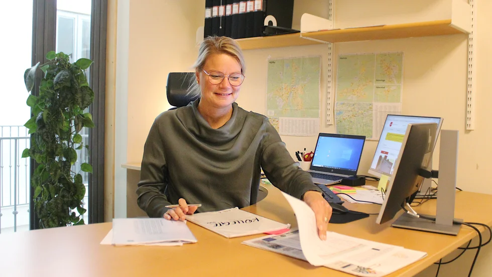 Heléne Njord-Westerling började som näringslivsutvecklare i vintras och är nu tillförordnad näringslivschef i Mjölby kommun.