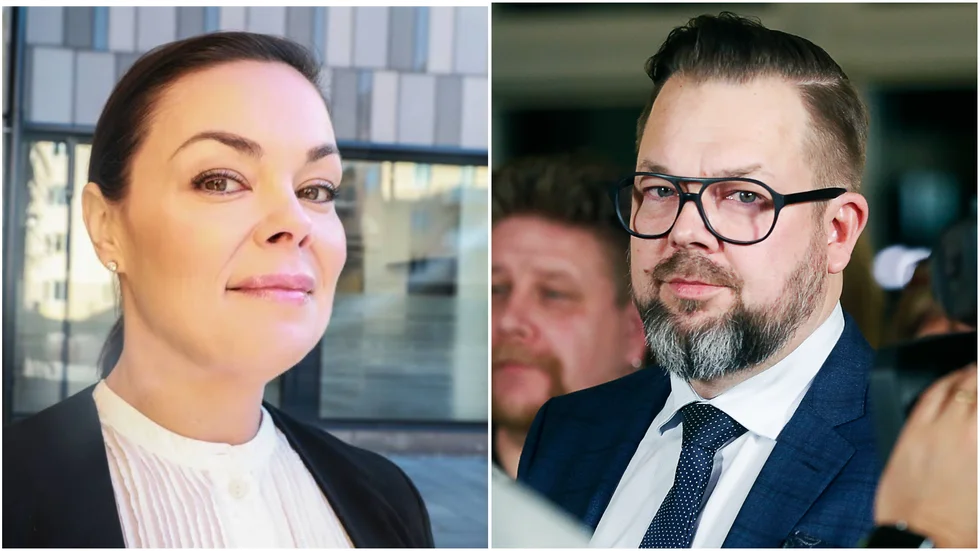 Sofia Sjöström, regionchef Svenskt Näringsliv och Jari Puustinen (M), kommunalråd Eskilstuna. 