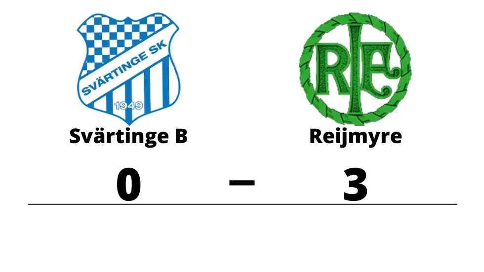 Svärtinge SK B förlorade mot Reijmyre IF