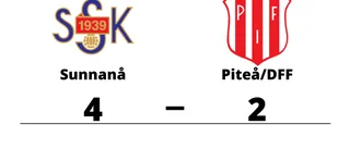 Piteå/DFF föll mot Sunnanå