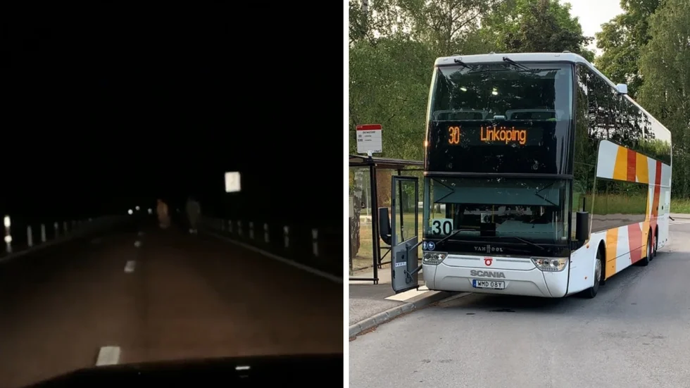 Natten till söndagen rymde tre hästar och sprang ut på riksväg 34. Busschauffören Anas var den som först upptäckte det och larmade.