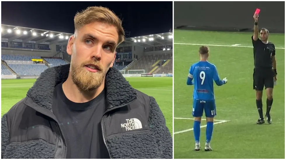 Albert Johansson med blandade känslor efter slutsignalen efter att Sleipner besegrat Team TG med 2-1 i kvalet till ettan.