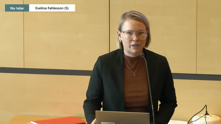 Evelina Falhlesson (S), ordförande i personalnämnden och kommunalråd, flaggade för ett uttalande till regeringen.
